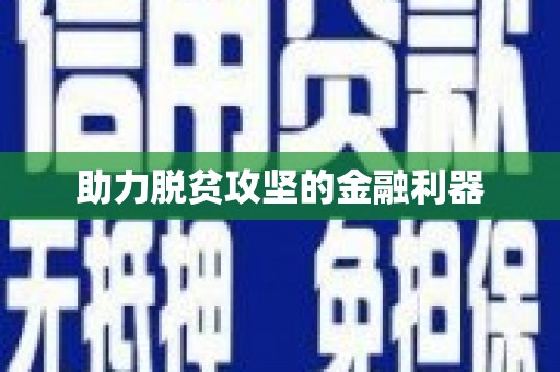 金湾助力脱贫攻坚的金融利器